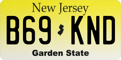 NJ license plate B69KND