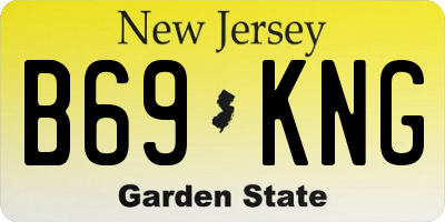 NJ license plate B69KNG