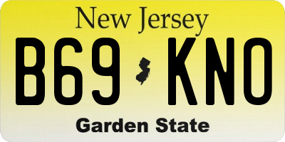 NJ license plate B69KNO