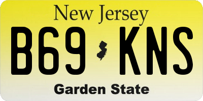 NJ license plate B69KNS
