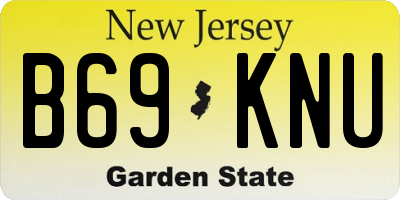 NJ license plate B69KNU