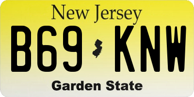 NJ license plate B69KNW