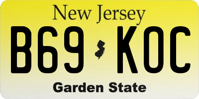 NJ license plate B69KOC
