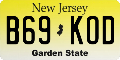 NJ license plate B69KOD