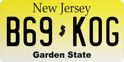 NJ license plate B69KOG
