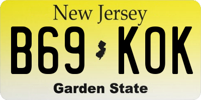 NJ license plate B69KOK