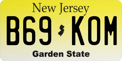 NJ license plate B69KOM
