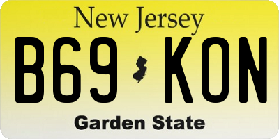 NJ license plate B69KON