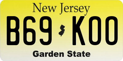 NJ license plate B69KOO