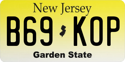 NJ license plate B69KOP
