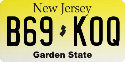 NJ license plate B69KOQ