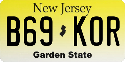 NJ license plate B69KOR
