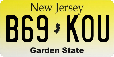 NJ license plate B69KOU