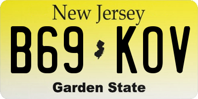NJ license plate B69KOV