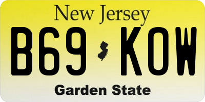 NJ license plate B69KOW