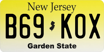 NJ license plate B69KOX