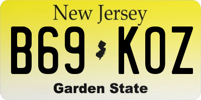 NJ license plate B69KOZ