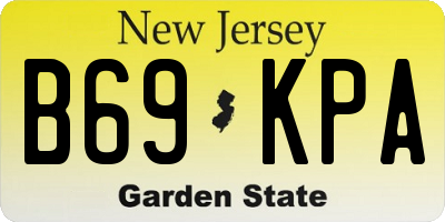 NJ license plate B69KPA
