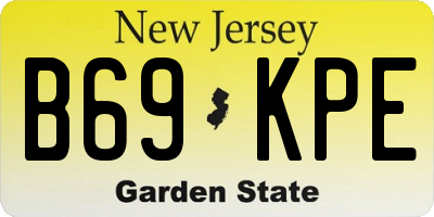 NJ license plate B69KPE