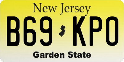 NJ license plate B69KPO