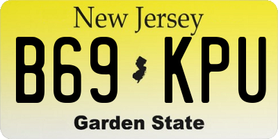 NJ license plate B69KPU