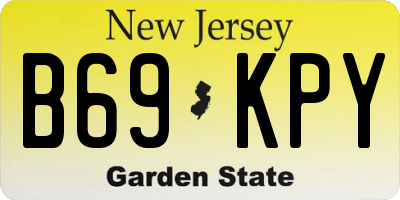 NJ license plate B69KPY