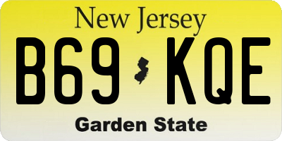 NJ license plate B69KQE