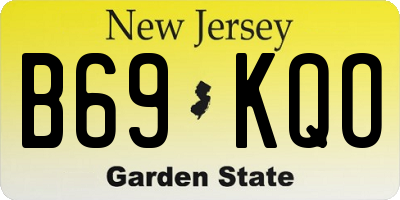 NJ license plate B69KQO