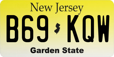 NJ license plate B69KQW