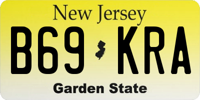 NJ license plate B69KRA