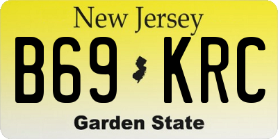 NJ license plate B69KRC