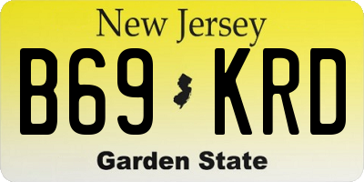NJ license plate B69KRD