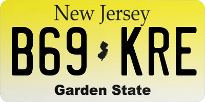 NJ license plate B69KRE