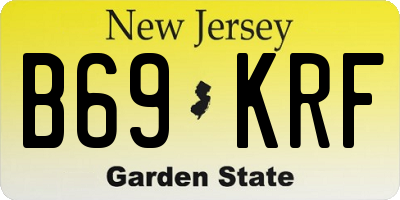 NJ license plate B69KRF