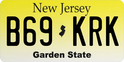 NJ license plate B69KRK