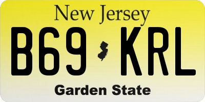 NJ license plate B69KRL