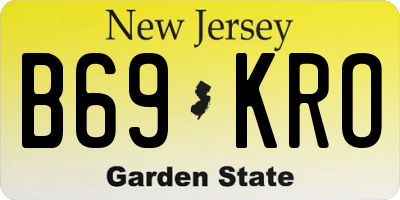 NJ license plate B69KRO