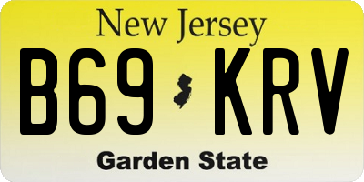 NJ license plate B69KRV