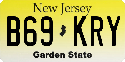 NJ license plate B69KRY