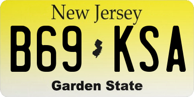 NJ license plate B69KSA