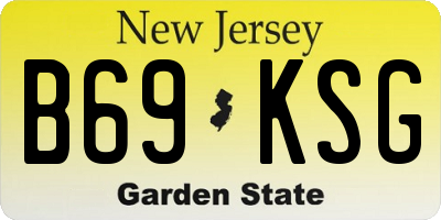 NJ license plate B69KSG