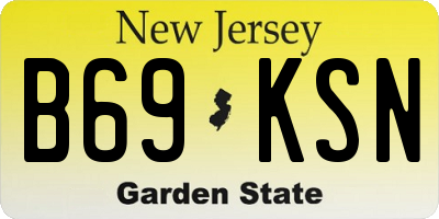 NJ license plate B69KSN