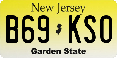 NJ license plate B69KSO