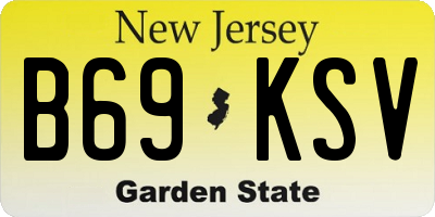 NJ license plate B69KSV