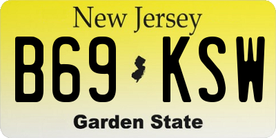 NJ license plate B69KSW