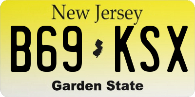 NJ license plate B69KSX