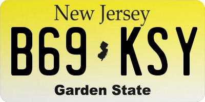 NJ license plate B69KSY