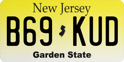 NJ license plate B69KUD