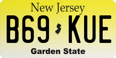 NJ license plate B69KUE