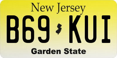 NJ license plate B69KUI